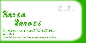 marta maroti business card
